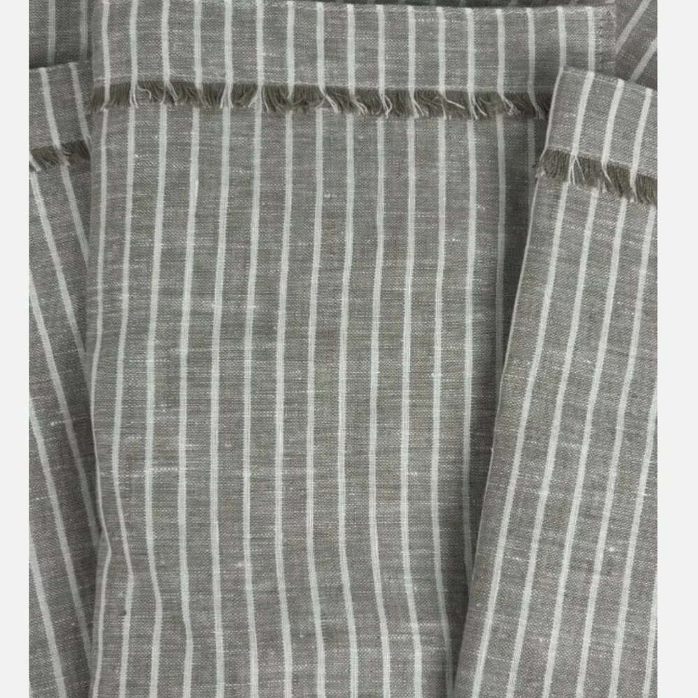 Restoration Hardware Set Of 8 Placemats Gray Striped Linen Russia RH